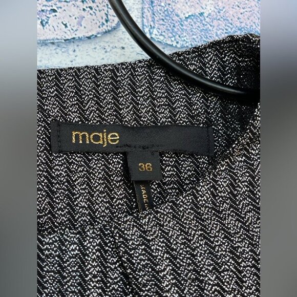 Maje Ralery Mini Dress in Argent Silver size 36/4 - Picture 9 of 15